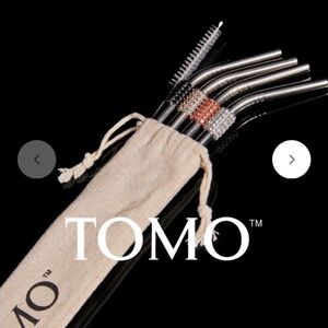 NEW Tomo water bottle metal‎ straws
